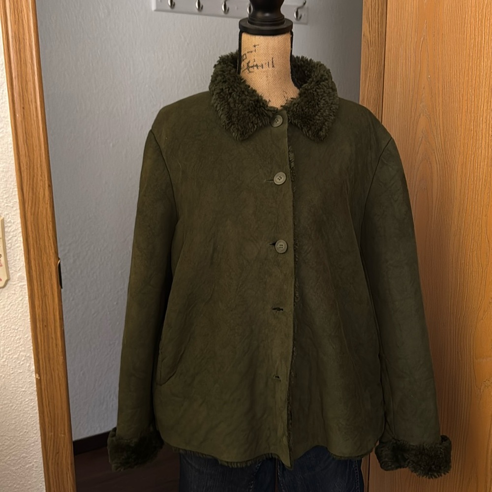 COACO NEW YORK suede jacket in hunter green